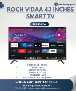 ROCH VIDAA 43 INCH SMART TV Price: 6,700 Leones Screen Size: 43 Inch Smart -YES Screen Type: LED HDMI Ports : Yes USB Ports : Yes Resolution : Full HD(1080p) A fantastic TV which suits a Living Room, Bedroom or Kitchen. The High definition offers an enhanced specification with slim and sleek appearance. With an upgraded operating system this year VIDAA system, one-touch remote control access, plenty of apps, fast boot and app launch, customisable launcher, brings you to a smarter world. Roch Smart allows you to connect to a world of on-demand entertainment through built-in apps such as Netflix, Prime, YouTube, Shahid and an integrated web browser. Plus, with dbx-tv sound quality audio, this Tv is a great choice for any home. #roch #leonegadgets #smarttv #home