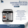 SANFORD Deep Fryer 1.5 Liters SF1303DF